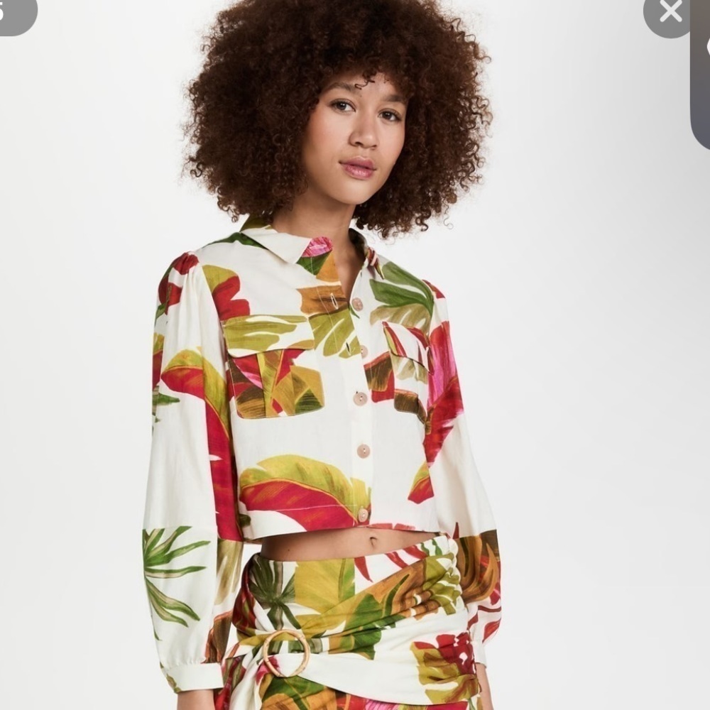 FARM Rio Spring Forest Shirt NWT 🍃🌺